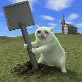 The cat pulling a road sign out of the ground